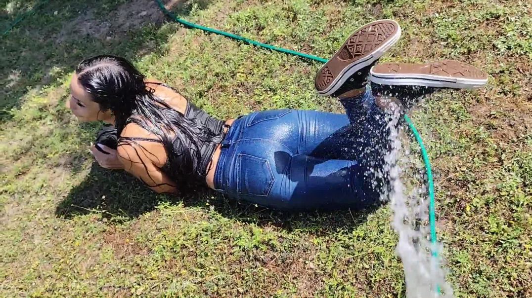 Gina gets wet in the garden 2